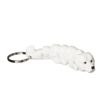 Brelok 3D pirenejski pies górski biały wariant z jasnym umaszczeniem